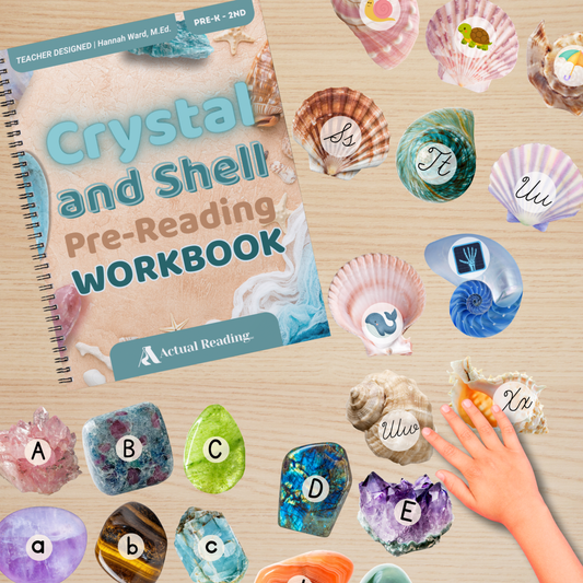 [DIGITAL] Crystal and Shell Pre-Reading Workbook and Activity Bundle (Letter Matching and Phonics) | Grade: Pre-K - 2nd (Age: 2-8)