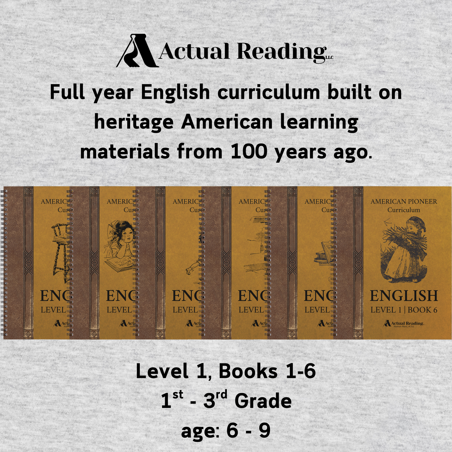 [DIGITAL] American Pioneer Curriculum | English | Level 1 | Complete Book 1-6 Bundle | Grade: 1, 2, 3 (Age 6-9)