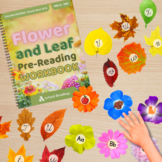 [DIGITAL] Flower and Leaf Pre-Reading Workbook and Activity Bundle (Letter Matching and Phonics) | Grade: Pre-K - 2nd (Age: 2-8)